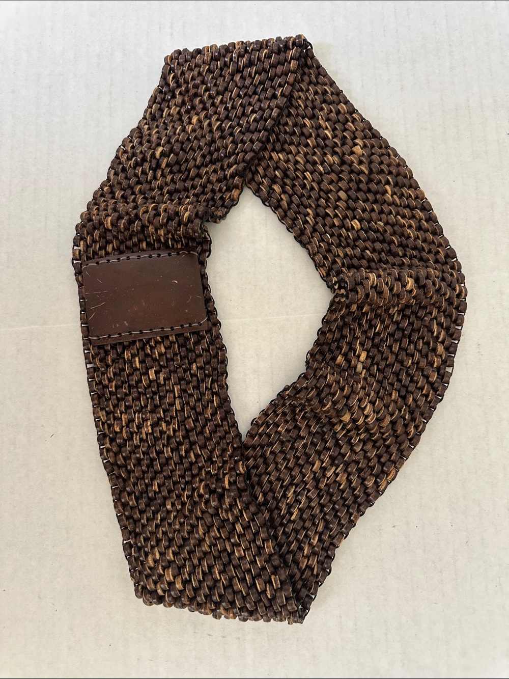 Women’s Brown Woven Elastic Stretch Belt